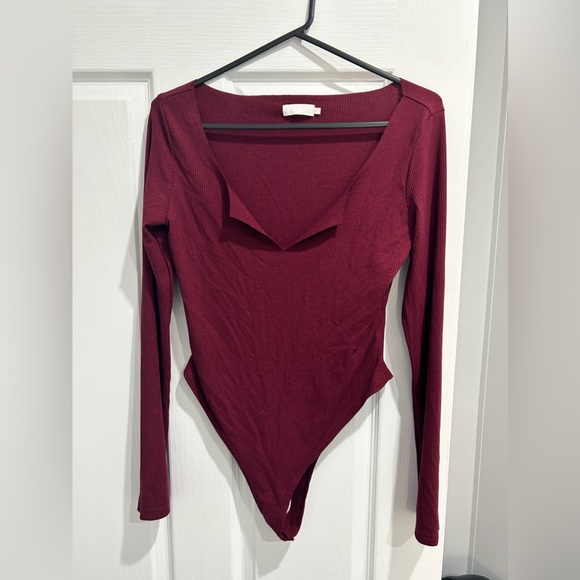 Meshki Tops - MESHKI BODYSUIT - WINE COLOUR